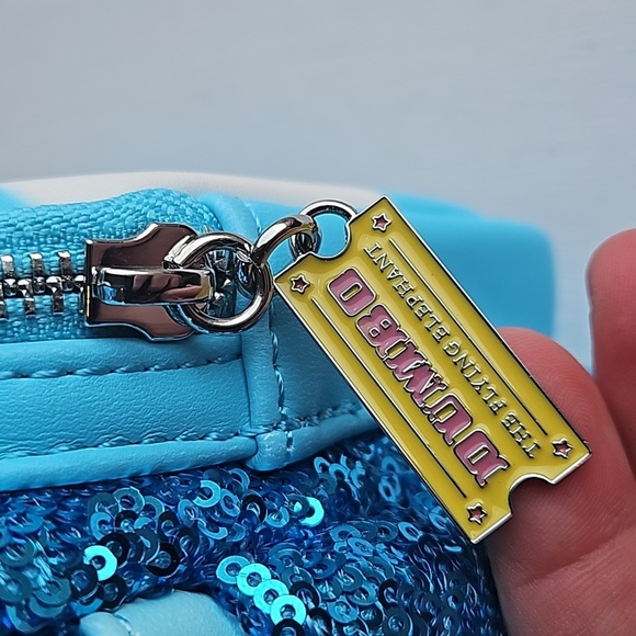Loungefly x Disney Collab Teal Dumbo Sequin Mini Backpack NWT main image 6